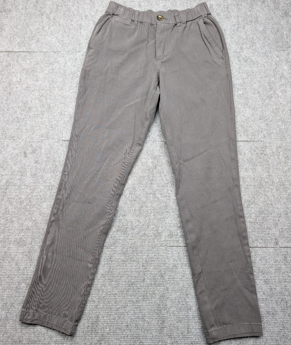 Cove Pants Men 28 Elastic Waist Gray Pull On Minimal Capsule Chino Career Preppy